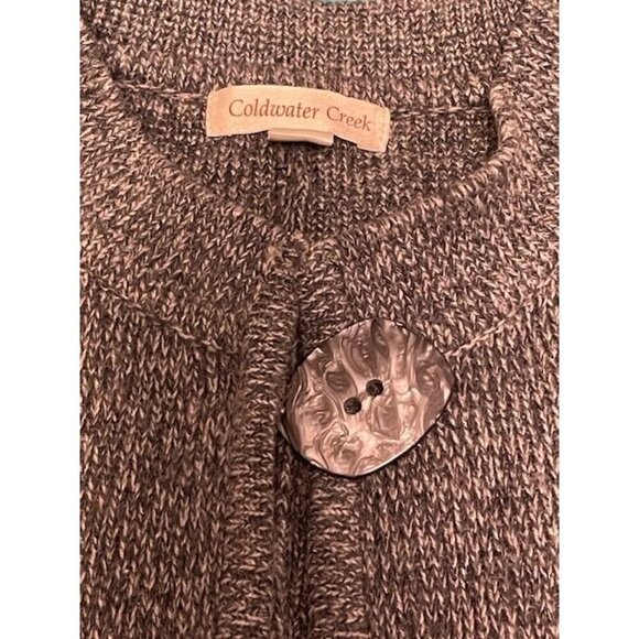 Coldwater Creek Women's 1X Gray Knit Dolman sleeve Cardigan Sweater, Button Clos - Picture 5 of 15